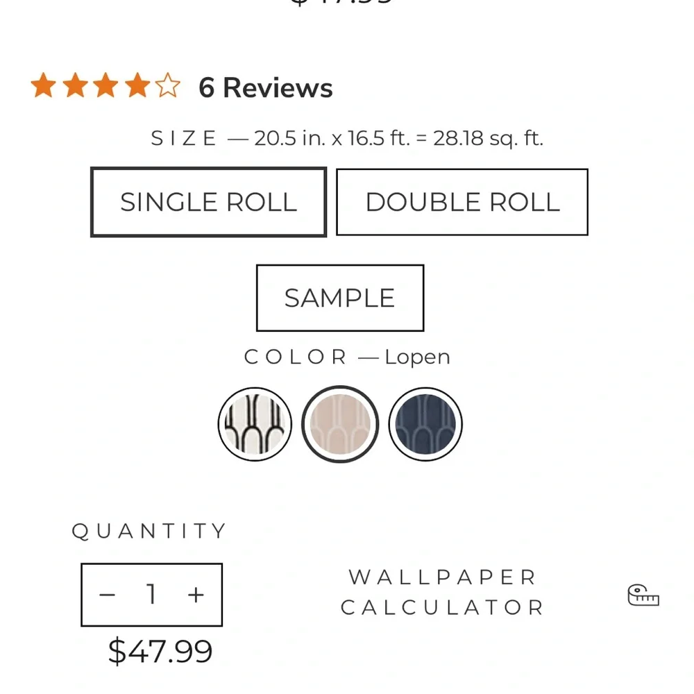 Tempaper single roll